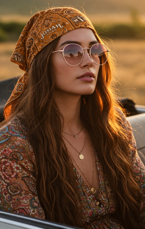 Josiah Siska burnt orange bandana lifestyle mockup